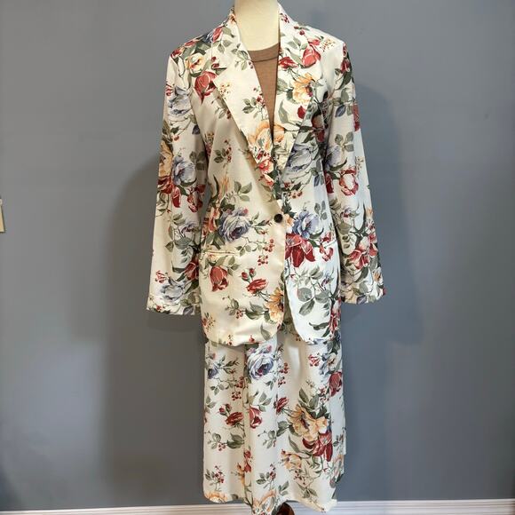 Vintage Toni Garment white and pink floral skirt suit set, women’s size medium - Picture 7 of 12